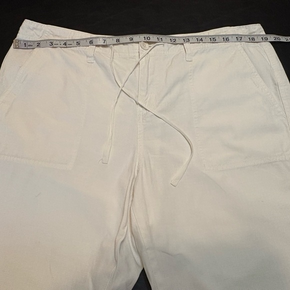 Calvin Klein 100% cotton, white cropped wide leg pants - Picture 3 of 13